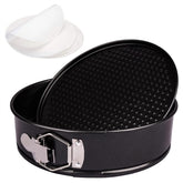 RFAQK 8 Inch Springform Cake Pan-Nonstick Baking Set with Removable Bottom,Leakproof Cheesecake Pan with 50Pcs Parchment Papers,(E-Book Included)